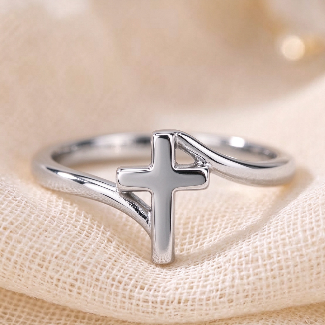 Minimalist Cross Ring for Everyday Faith