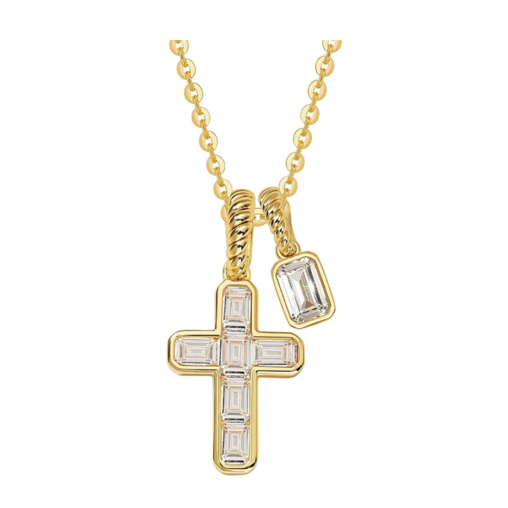 Cross Dual Pendant Layering Necklace Daily Wear