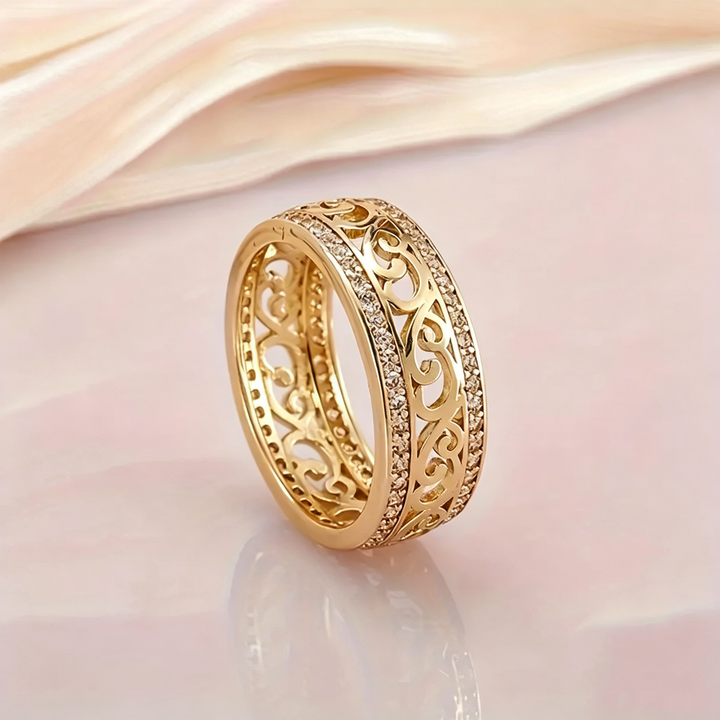 Hollow Zircon Band Ring for Women