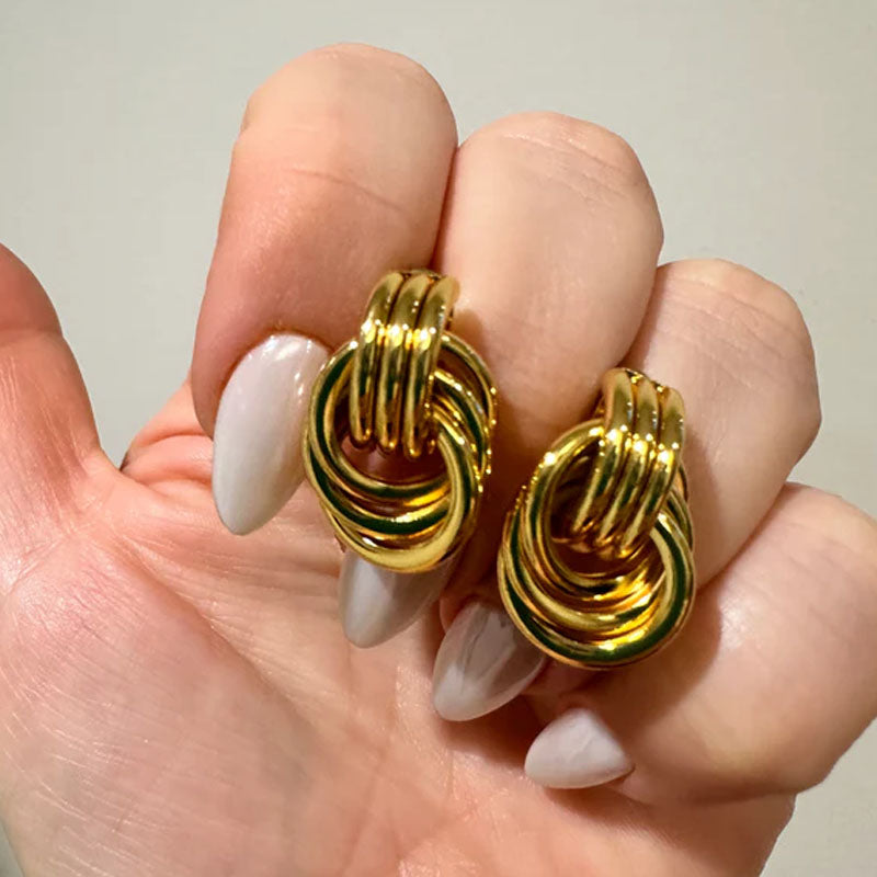 Knot-detail hoop earrings