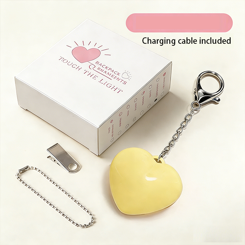 Touch Heart LED Bag Light Keychain Accessory