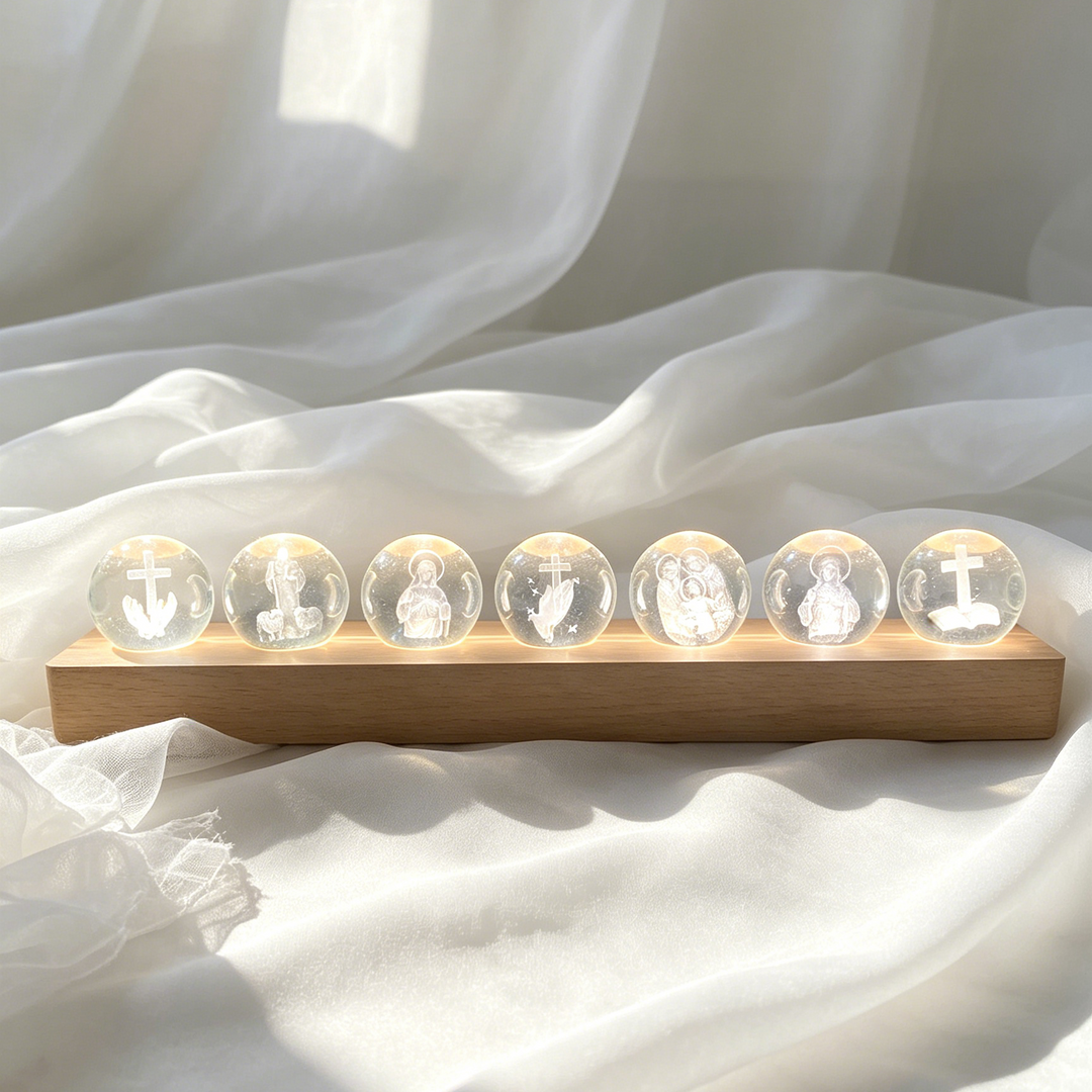 Faith Themed Lit Wooden Base Sphere Ornament Kit