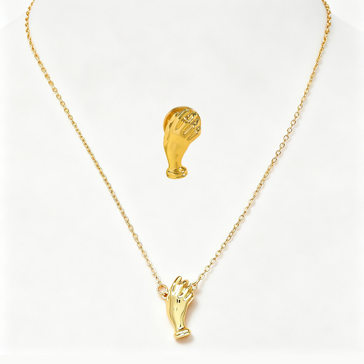 Hand Vase Necklace Brooch Gift Set