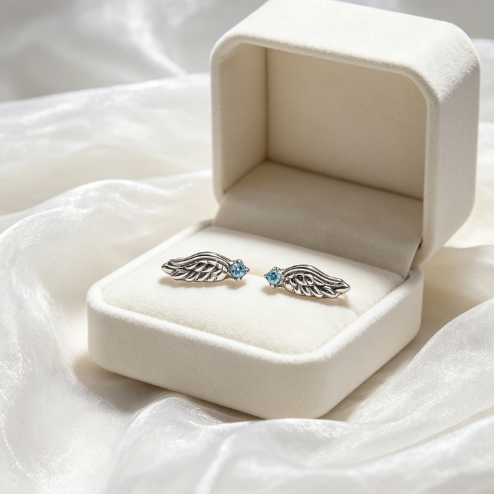Silver Wing Cross Cone Ear Jewelry