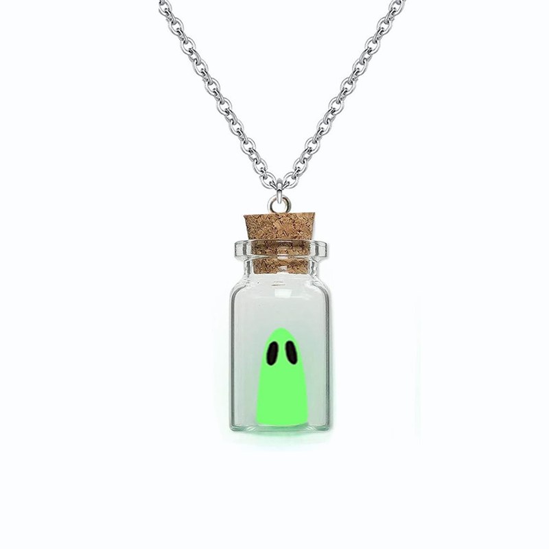 Glow Ghost Bottle Halloween Jewelry Set