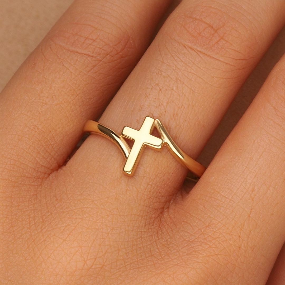 Minimalist Cross Ring for Everyday Faith