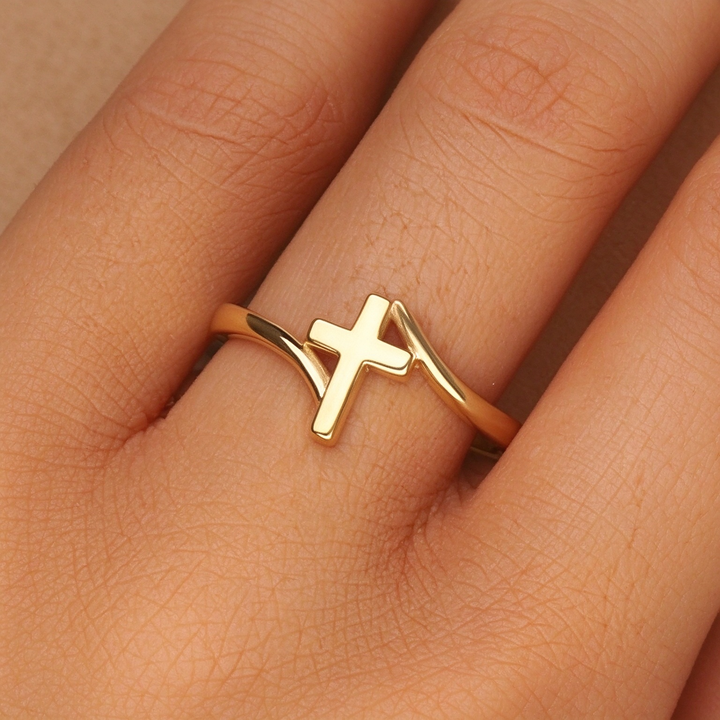 Minimalist Cross Ring for Everyday Faith