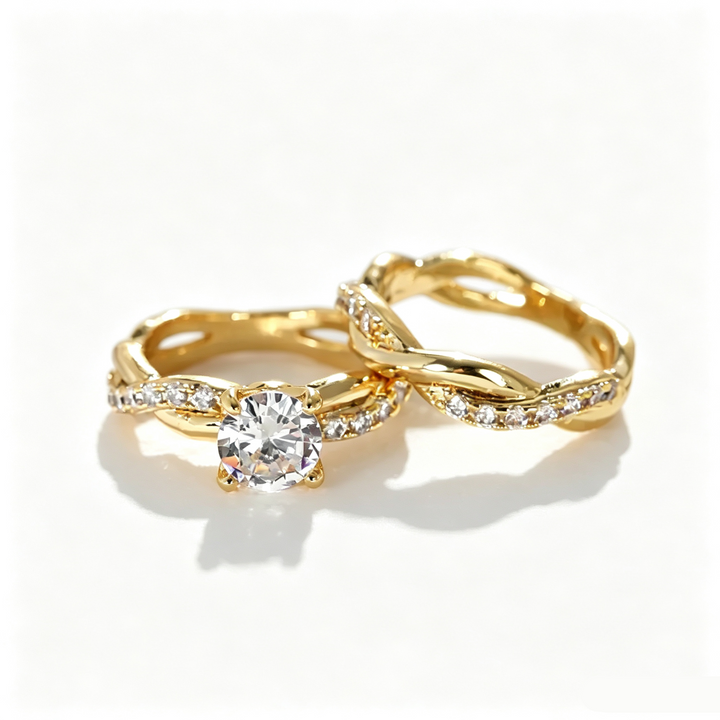 Moissanite Twisted Ring Set