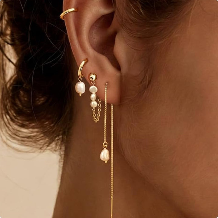 Pearl Drop Earrings Set