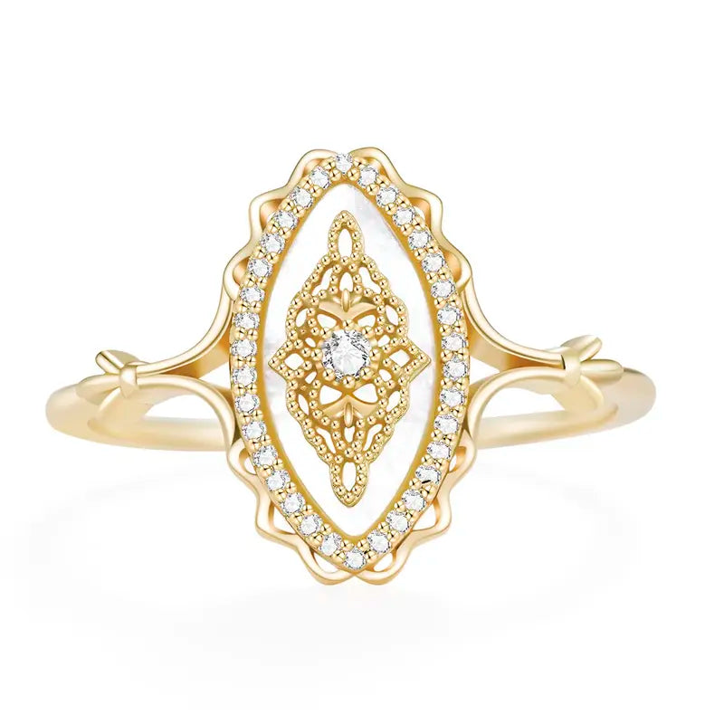 Oval Cutout Filigree Fashion Ring