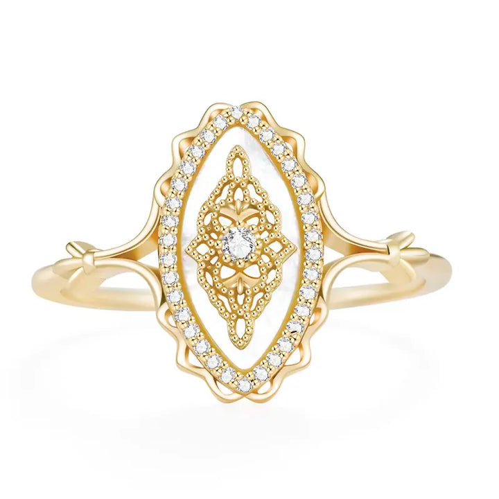 Oval Cutout Filigree Fashion Ring
