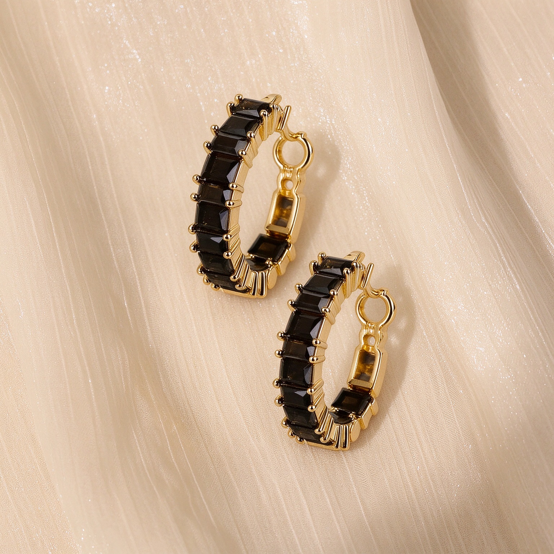 Radiant Baguette Hoop Earrings