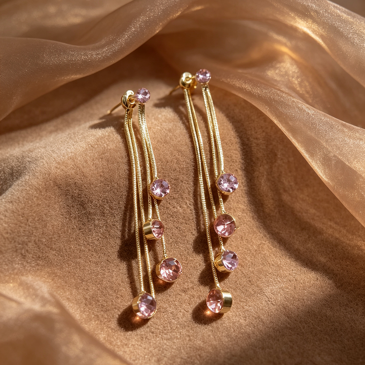 Tassel Drop Earrings Sparkle Evening Style