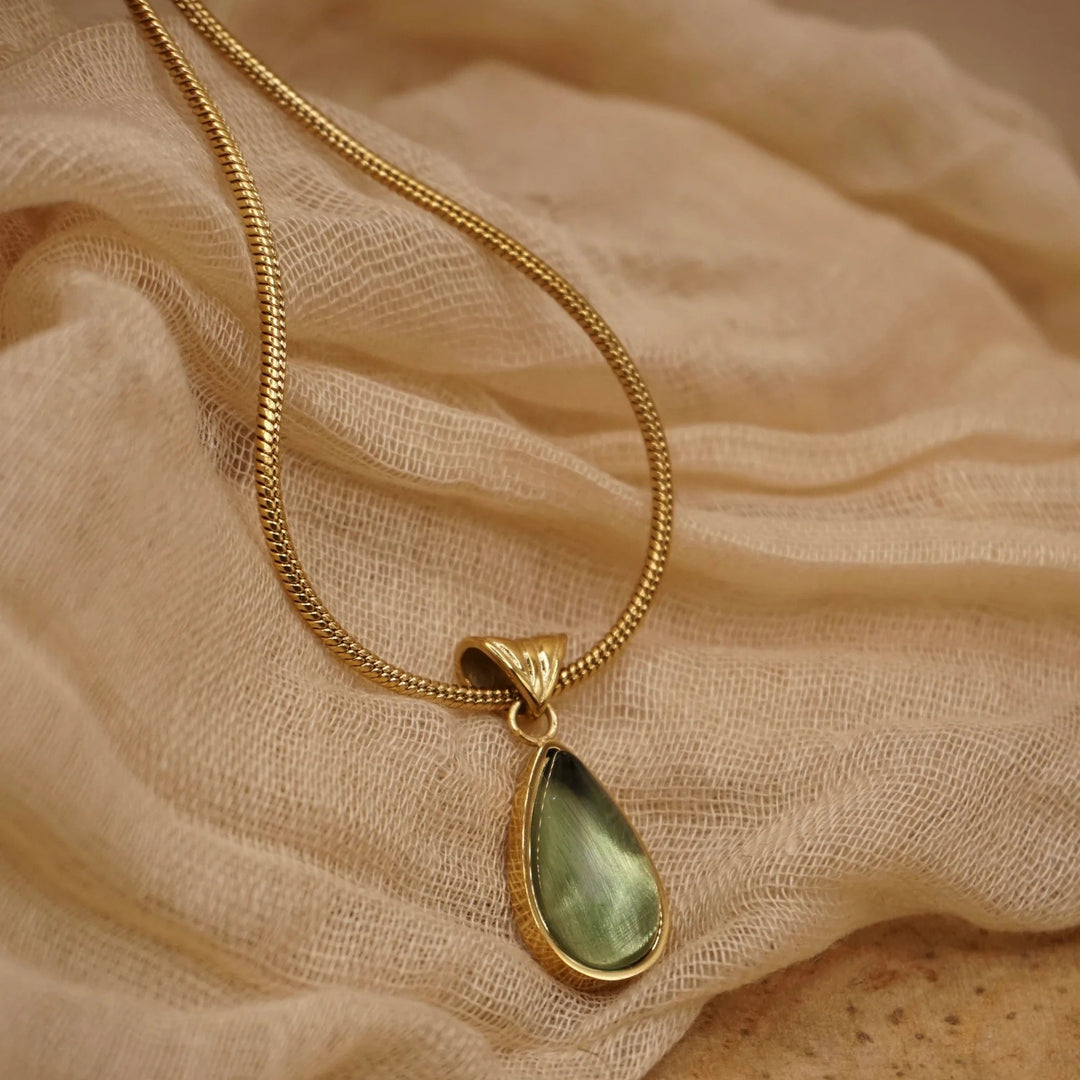 Green Teardrop Necklace