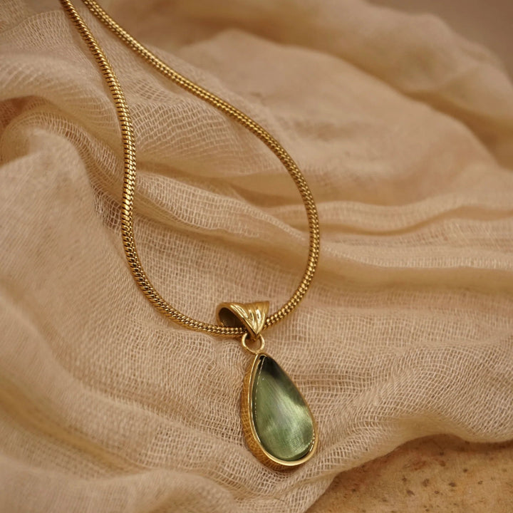 Green Teardrop Necklace