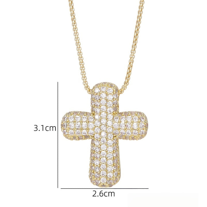 Bubble Cross Zircon Necklace