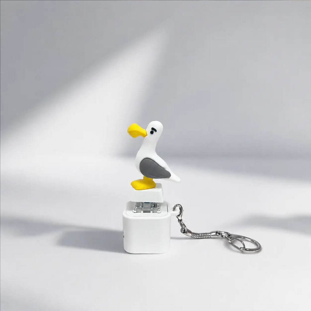 Interactive Seagull Sound Light Mini Keychain Toy