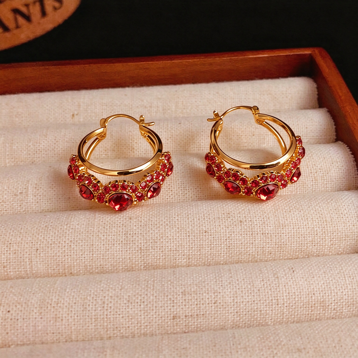 Delicate Mocha Zircon Cutout Huggie Earrings