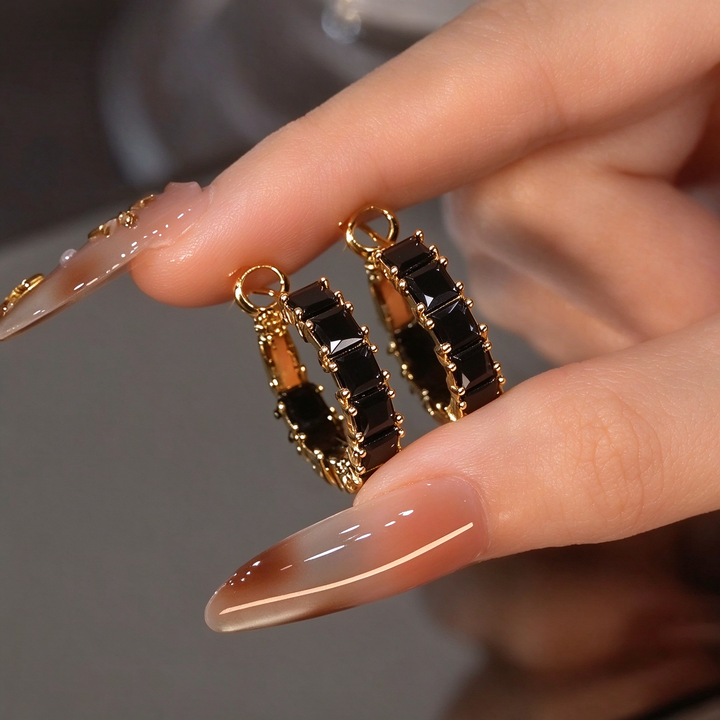 Radiant Baguette Hoop Earrings