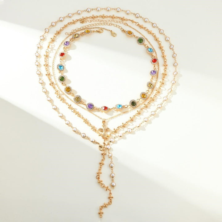 Bohemian Crystal Cross Necklace Set