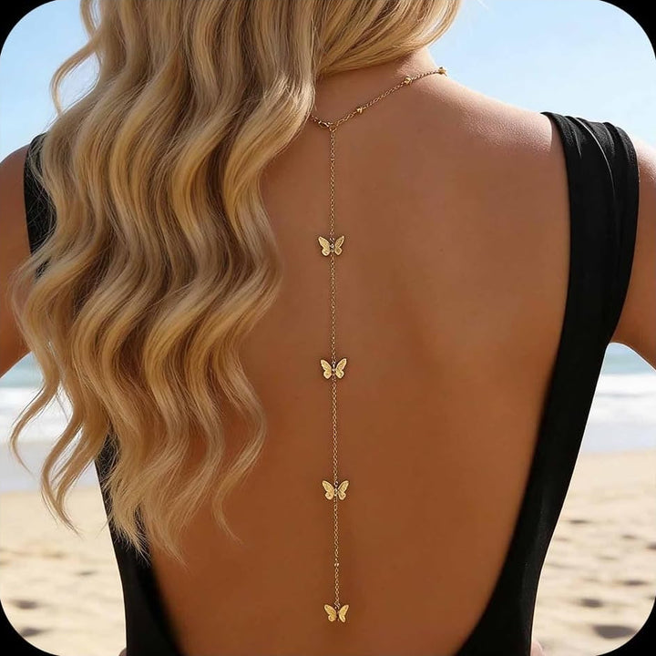 Butterfly Back Drop Necklace Daily Party Jewelry