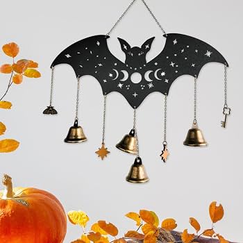 Spooky Halloween Metal Bell Window Hanging Accent