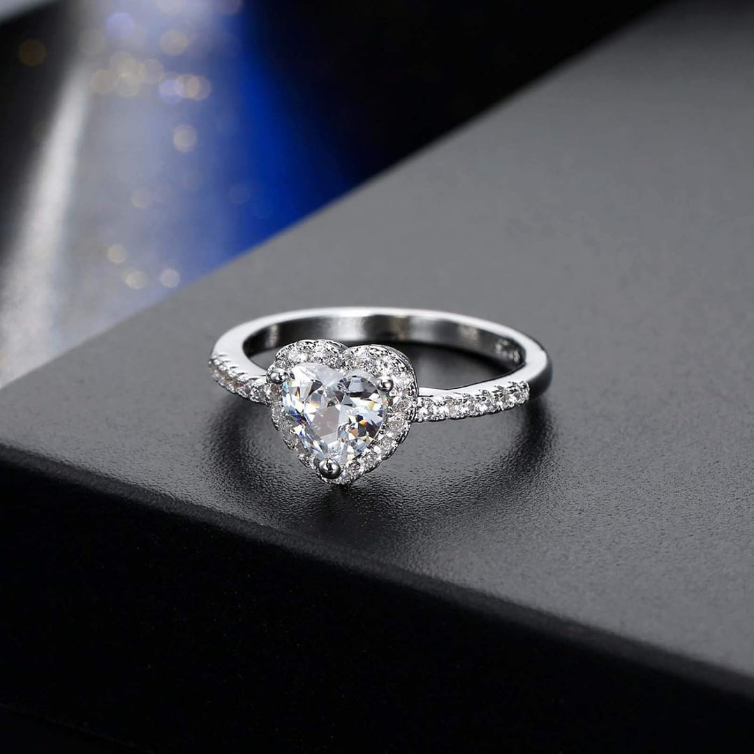 Heart Halo Zircon Statement Ring Daily Wear Jewelry