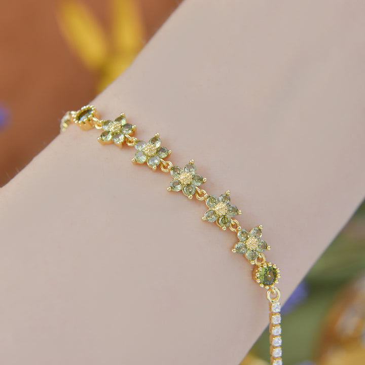 Adjustable Luxury Zirconia Flower Bracelet