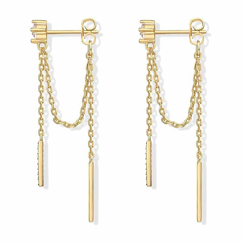 Long Chain Tassel Drop Earrings Daily Stack