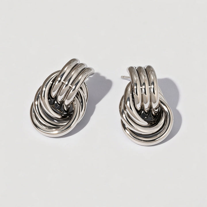 Knot-detail hoop earrings