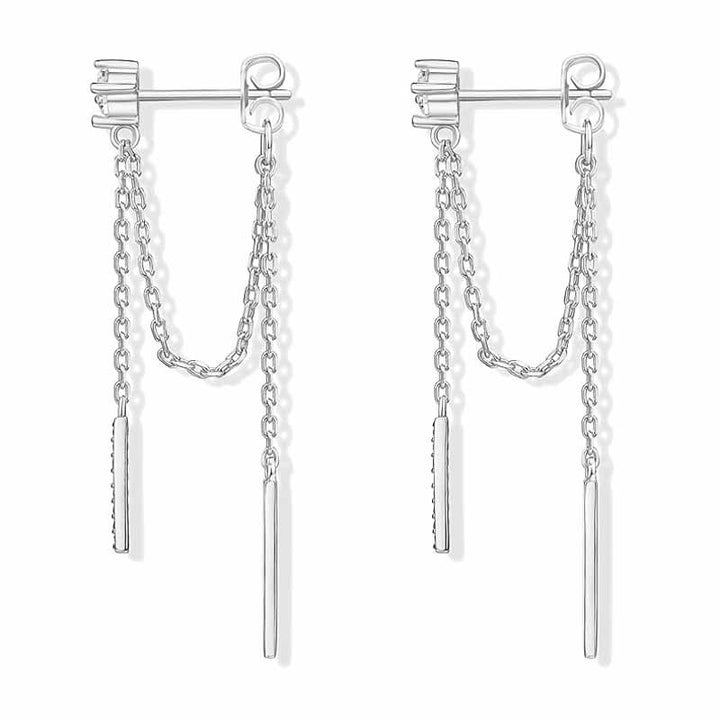 Long Chain Tassel Drop Earrings Daily Stack