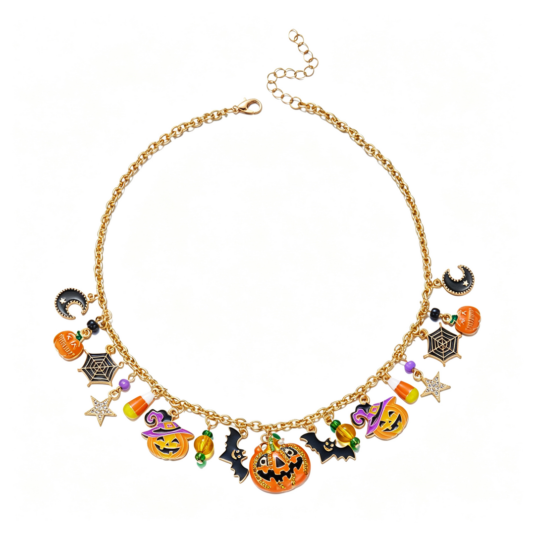 Witch Hat Pumpkin Halloween Jewelry Set