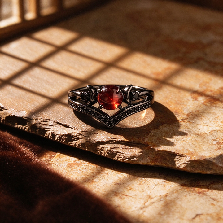 Celestial Crescent Paved Zircon V Band Ring
