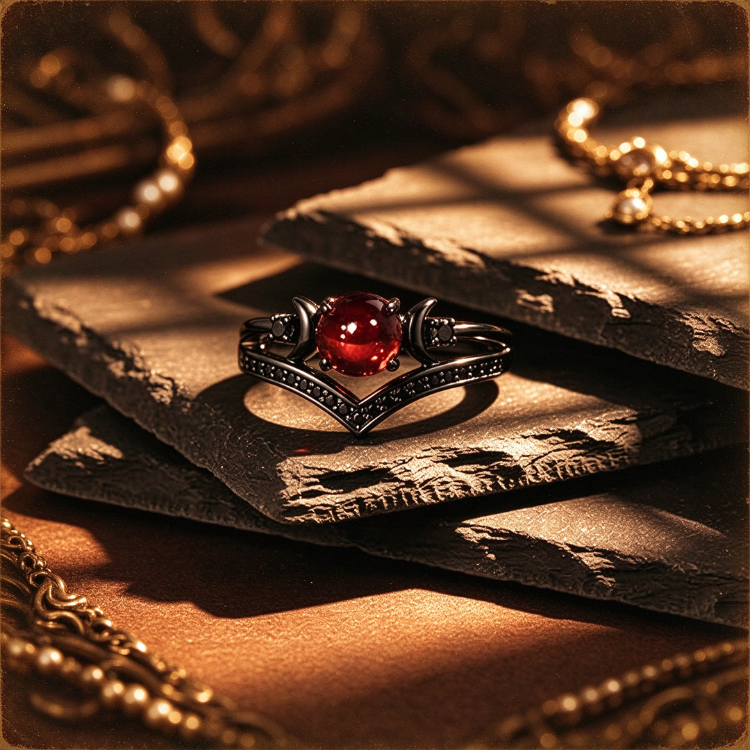 Celestial Crescent Paved Zircon V Band Ring