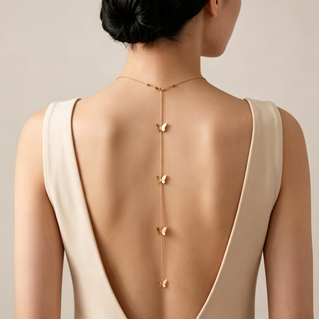 Butterfly Back Drop Necklace Daily Party Jewelry