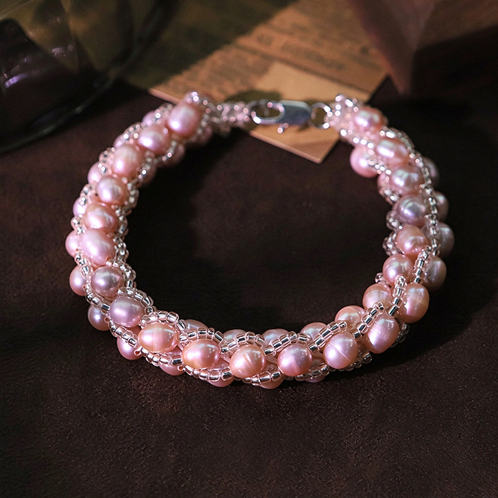 Twisted Freshwater Pearl Beaded Bracelet