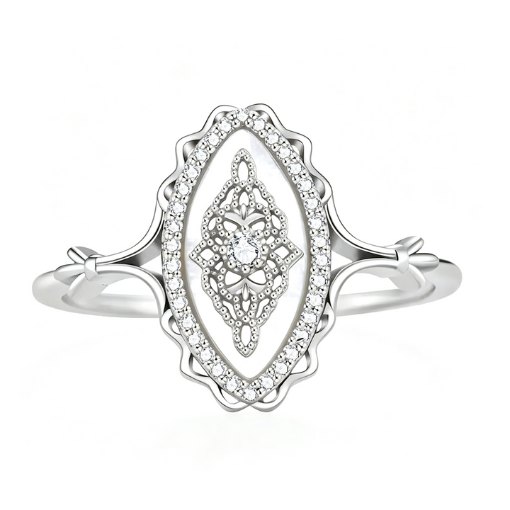 Oval Cutout Filigree Fashion Ring