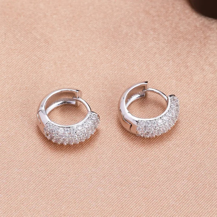 Sparkling cubic zirconia round earrings