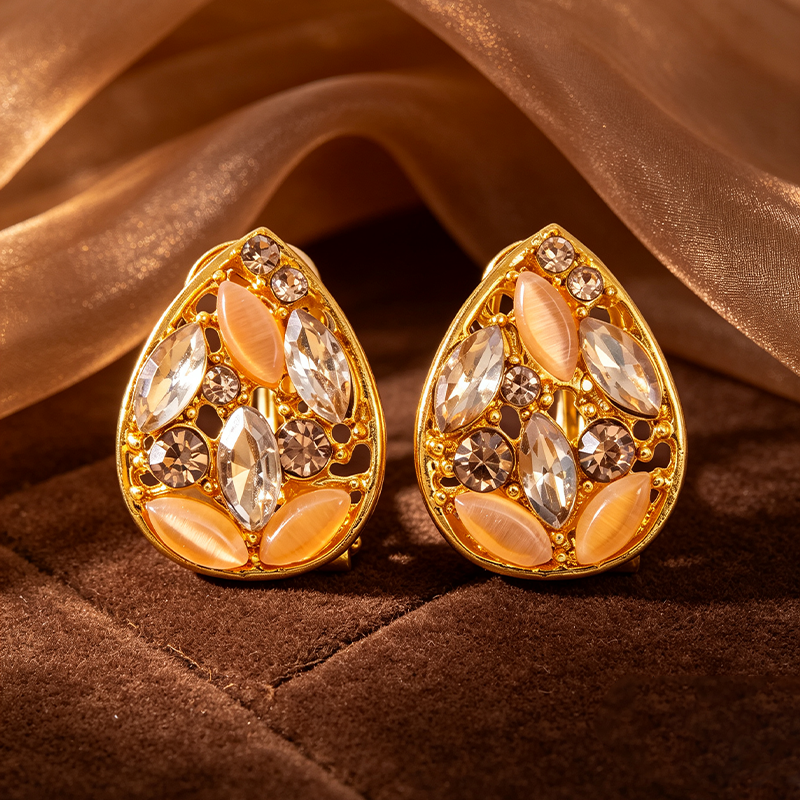 Drop Earrings Sparkling Cat Eye Everyday Wear