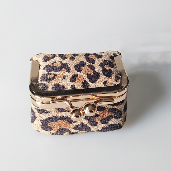 Leopard Mini Kiss Lock Case Jewelry Travel Carry