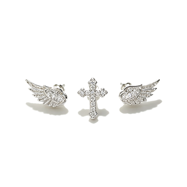 Angel Cross Earrings Winged Everyday Style