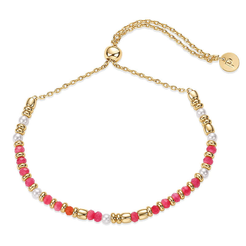 Gemstone Beaded Slider Bracelet