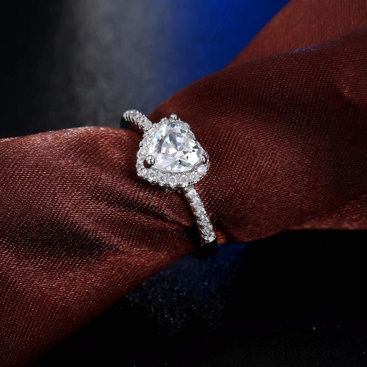 Heart Halo Zircon Statement Ring Daily Wear Jewelry