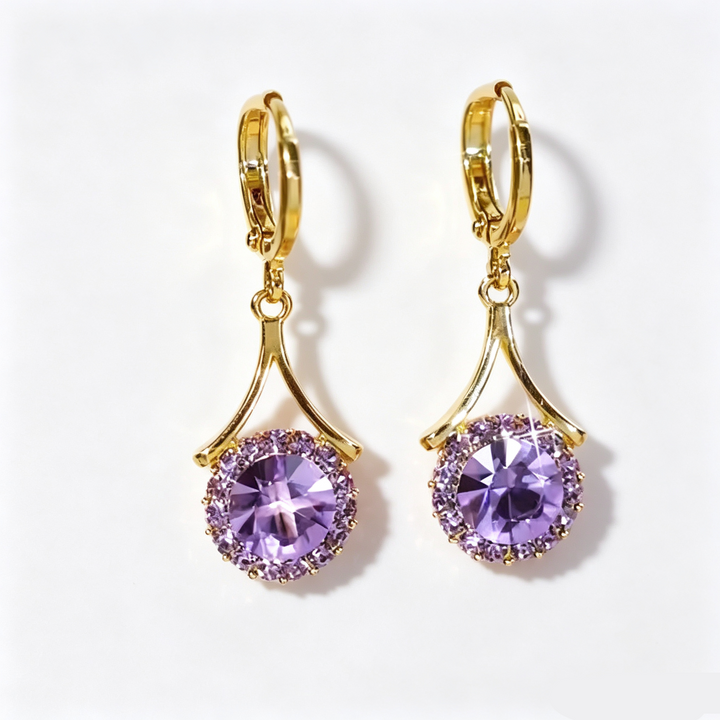 Round Halo Drop Earrings Everyday Glow