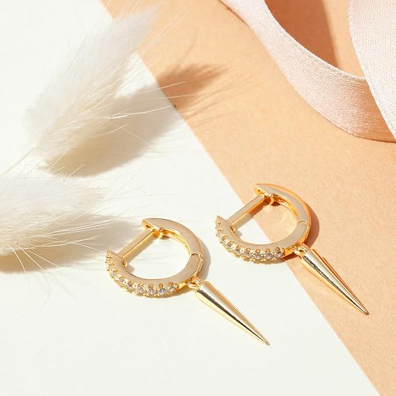 Spike Hoop Dangle Earrings for Everyday
