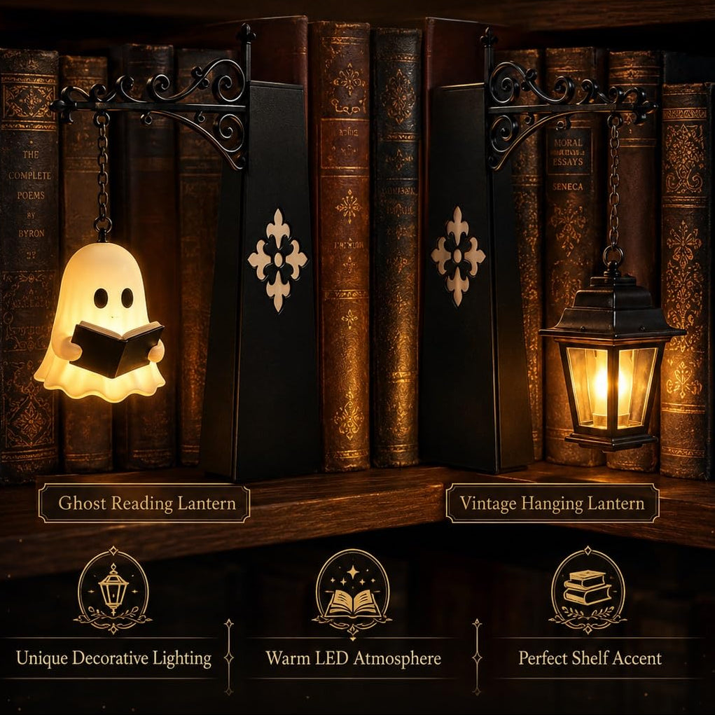 Clip On Iron Scroll Bracket Mini Lantern Bookshelf Decor
