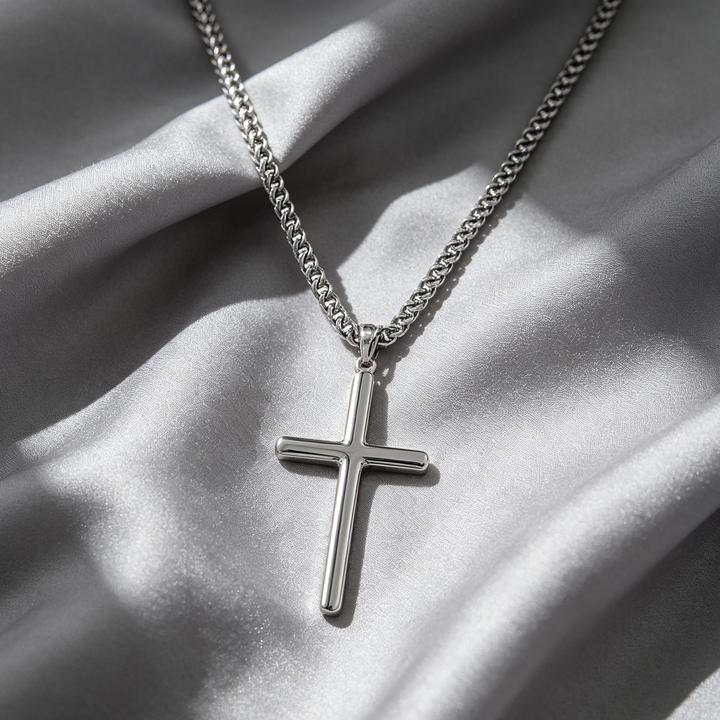 Titanium Steel Cross Necklace Unisex
