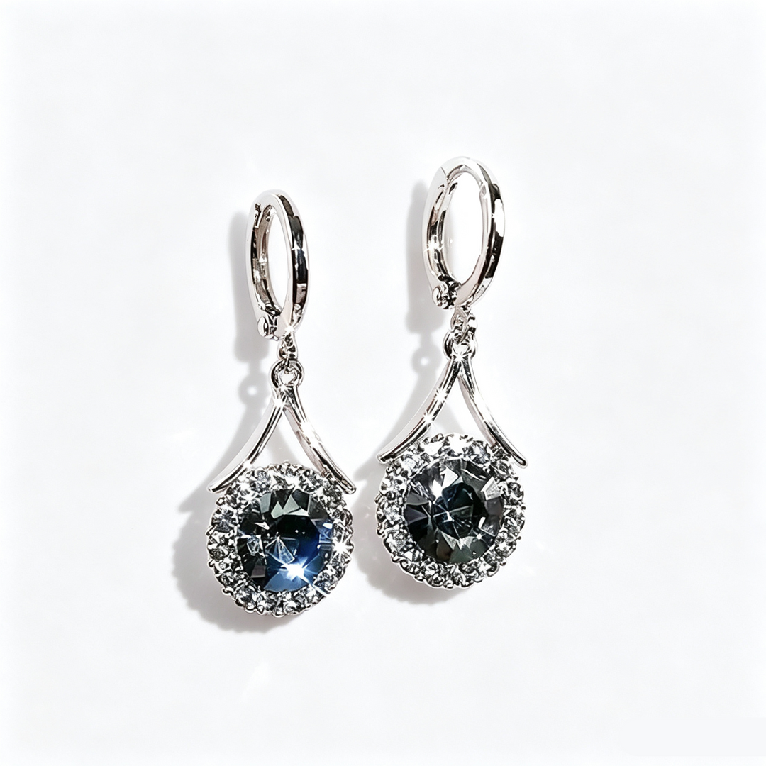 Round Halo Drop Earrings Everyday Glow
