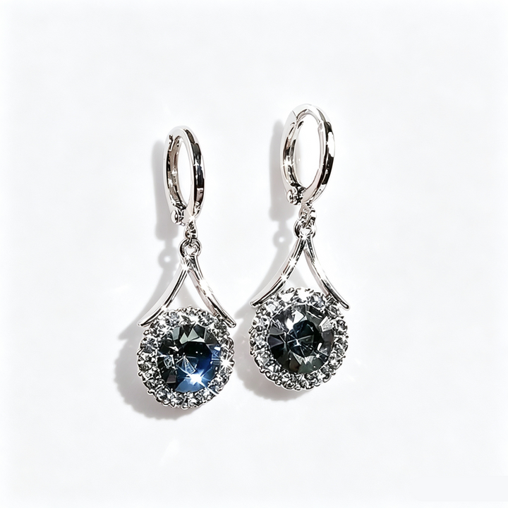Round Halo Drop Earrings Everyday Glow