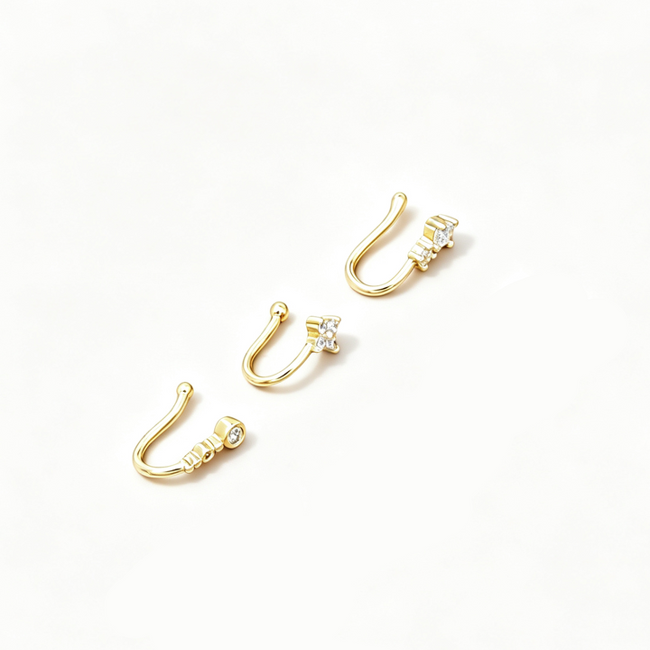 Three Piece U Nose Cuff Set Daily Wear